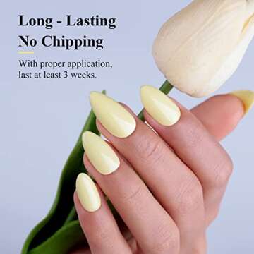 Imtiti Pastel Gel Nail Polish, 1 Pcs 0.5 Fl Oz Creme Light Yellow Gel Polish Soak Off LED UV Nail Gel Polish Neutral Spring Summer Easter Gel Nail Polish DIY Nail Art Starter Manicure Salon Gel Nail