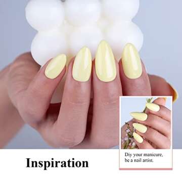 Imtiti Pastel Gel Nail Polish, 1 Pcs 0.5 Fl Oz Creme Light Yellow Gel Polish Soak Off LED UV Nail Gel Polish Neutral Spring Summer Easter Gel Nail Polish DIY Nail Art Starter Manicure Salon Gel Nail