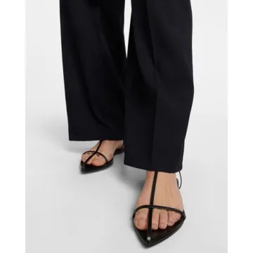 Molozoey Black Flat Sandals for Women with Metal Buckle Ankle Strappy Ladies Fashion Slide Sandals Comfortable Summer Open Toe Women Sandals Dressy.