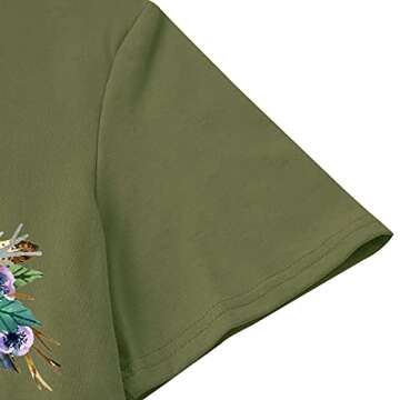 Women Wild Free T-Shirt Floral Cow Print Casual Tee