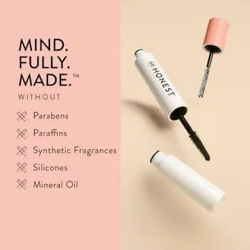 Honest Beauty Extreme Length Volumizing Clean Mascara + Longlasting Vegan Liquid Eyeliner Bundle | EWG Verified + Cruelty Free | Black, 0.27 fl oz, 0.58 fl oz