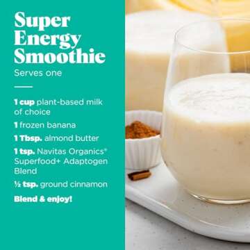 Navitas Organics Superfood+ Adaptogen Blend for Stress Support (Maca + Reishi + Ashwagandha), 6.3oz Bag, 30 Servings — Organic, Non-GMO, Vegan, Gluten-Free, Keto & Paleo.