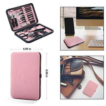 Manicure Set Professional Nail Clippers Kit Pedicure Care Tools- Stainless Steel Women Grooming Kit ...