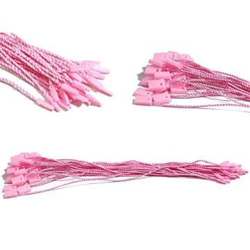 1000 PCS Hang Tag String Snap Lock Pin Loop Tie Fasteners,Polyester String Pink Hanging String Pink ...