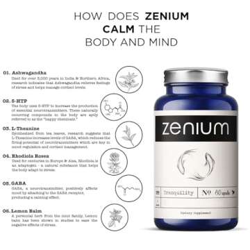 Zenium Natural Stress Relief Supplement for Calm Mind