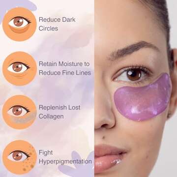 Simply4Me Under Eye Masks (20 Pairs) Collagen & Hyaluronic Acid - Reduce Wrinkles, Dark Circles, Puffy Eyes, Bags, Anti Aging Patches & Face Moisturizer Sensitive Skin Safe- Mothers Day