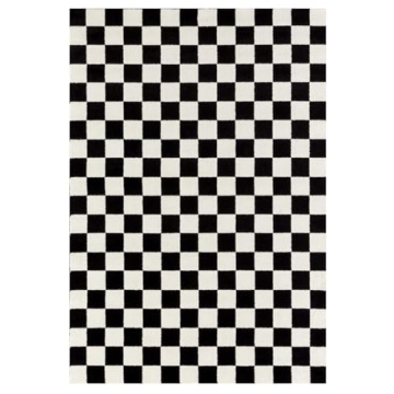 LUXE WEAVERS Checkered Black and White 5x7 Area Rug