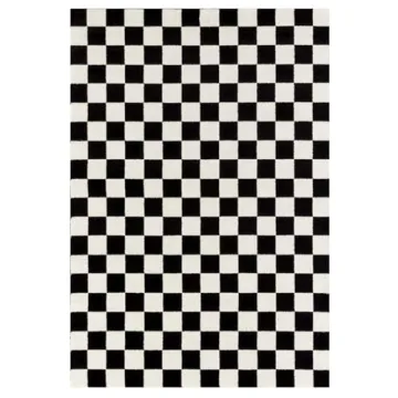 LUXE WEAVERS Checkered Black and White 5x7 Area Rug