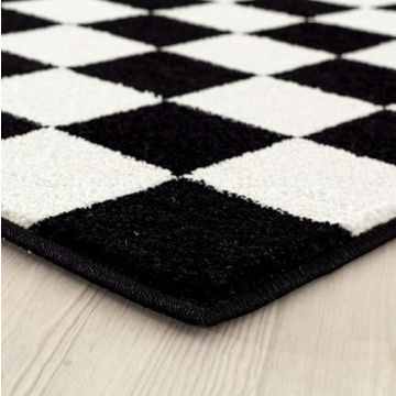LUXE WEAVERS Checkered Black and White 5x7 Area Rug