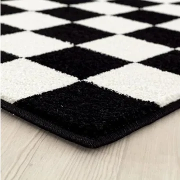 LUXE WEAVERS Checkered Black and White 5x7 Area Rug