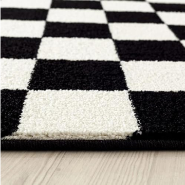 LUXE WEAVERS Checkered Black and White 5x7 Area Rug