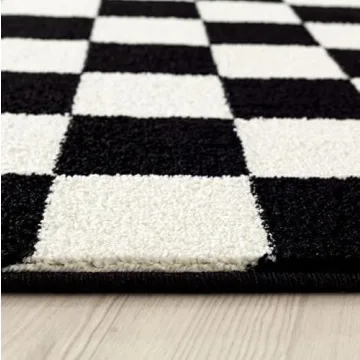 LUXE WEAVERS Checkered Black and White 5x7 Area Rug