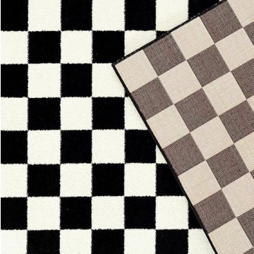 LUXE WEAVERS Checkered Black and White 5x7 Area Rug