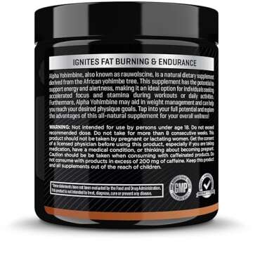 Alpha Yohimbine – Yohimbe Bark Fat Burner, Weight Loss Pills That Work Fast - 3rd Party Tested for Purity and Potency, 60 capsules by RAW Synergies