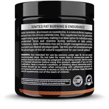 Alpha Yohimbine – Yohimbe Bark Fat Burner, Weight Loss Pills That Work Fast - 3rd Party Tested for Purity and Potency, 60 capsules by RAW Synergies