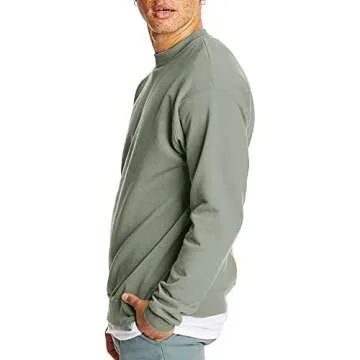 Hanes Men's EcoSmart Sweatshirt, stonewashed green, 3XL