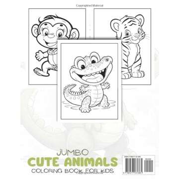 Jumbo Cute Animals Coloring Book for Kids - Fun & Creativity Guaranteed!