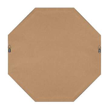 Kate and Laurel Rhodes Modern Octagon Wall Mirror, Black 25x25 Inches