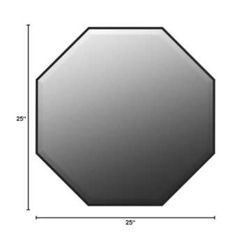 Kate and Laurel Rhodes Modern Octagon Wall Mirror, Black 25x25 Inches
