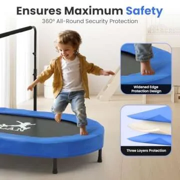 BCAN 56" Adjustable Kids Trampoline for Indoor Play