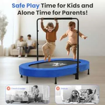 BCAN 56" Adjustable Kids Trampoline for Indoor Play