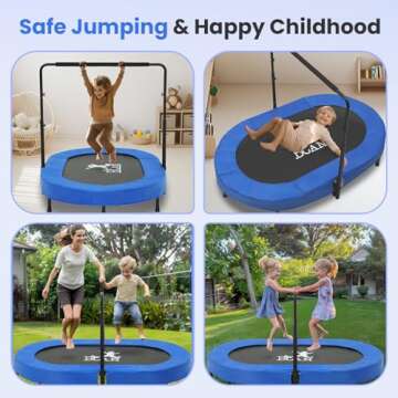 BCAN 56" Adjustable Kids Trampoline for Indoor Play