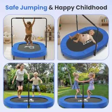 BCAN 56" Adjustable Kids Trampoline for Indoor Play