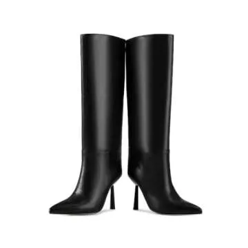 Stylish wetkiss Black Knee High Boots for Women