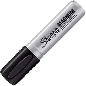 Sharpie 44001 Oversized Chisel Tip Extra Wide Magnum Permanent Marker (4 Pack), Black, Sturdy Extra-wide Felt Chisel Tip, Quick-drying Ink is Fade-and Water-Resistant