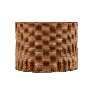 Aspen Creative 31604, Natural Rattan Spider Drum Shade, 12" Top x 12" Bottom x 9" Height