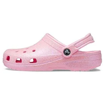 Crocs Unisex-Adult Classic Sparkly Clog, Metallic and Glitter Shoes, Flamingo, 10 Men/12 Women