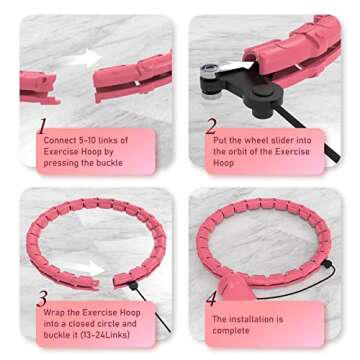 JKSHMYT Weighted Hula Circle Hoops for Adults Weight Loss, Infinity Hoop Fit Plus Size 47 Inch, 24 Detachable Links, Exercise Hoola Hoop Suitable for Women and Beginners