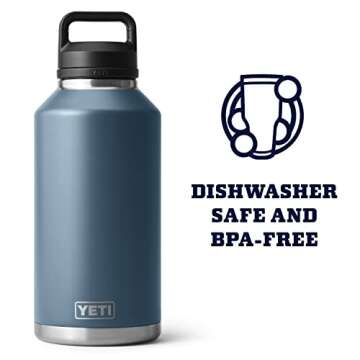 YETI Rambler 64 oz Bottle, Vacuum Insulated, Stainless Steel with Chug Cap, Nordic Blue