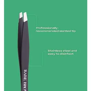Babe Original Pro Tweezers, Stainless Steel Slanted Tip Tweezers for Smooth Brows, Brow and Hair rem...