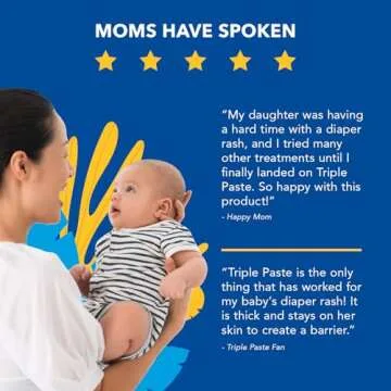 Triple Paste Diaper Rash Cream for Baby - 3 oz Tube - Zinc Oxide Ointment Treats, Soothes and Prevents Diaper Rash - Hypoallergenic Formula with Soothing Botanicals (Pack of 2)