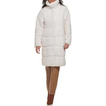 Levi's Long Length Quilted Teddy Coat - Stylish Warmth