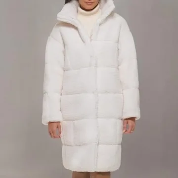 Levi's Long Length Quilted Teddy Coat - Stylish Warmth