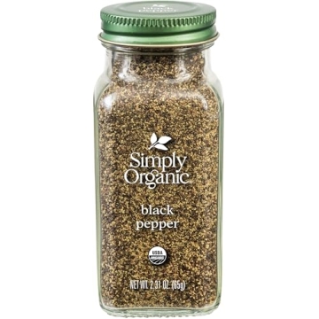 Simply Organic Ground Black Pepper - Certified Organic, Kosher, 2.31-Ounce Jar