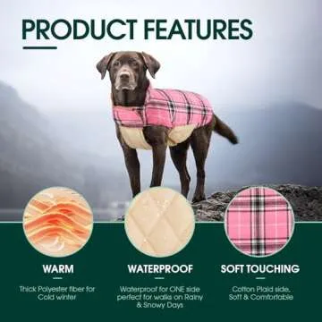 Kuoser Warm Dog Coat - Stylish Reversible Dog Jacket