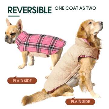 Kuoser Warm Dog Coat - Stylish Reversible Dog Jacket