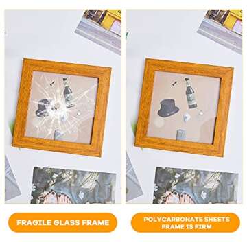 Zonon Clear Polycarbonate Sheets Plastic Sheet Thin Rigid Shatter Resistant Plastic Panel for DIY Crafts Document Picture Frames(5 Pcs,12 x 12 x 0.02 Inch)