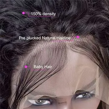 GREAT GRACE Lace Front Wigs Human Hair Wigs for Women Deep Curly Glueless Wigs Human Hair Pre Plucked with Baby Hair Lace Frontal Wig 150% Density Natural Hairline (18 Inch, Black Color)