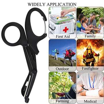 GRICARE 3-Pack Medical Scissors and Pen Light, Medical LED Penlights with Pupil Gauge, Trauma Shears...