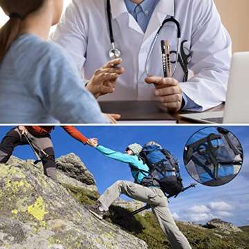 GRICARE 3-Pack Medical Scissors and Pen Light, Medical LED Penlights with Pupil Gauge, Trauma Shears Bandage Scissors with Carabiner-7.5" Surgical Scissors for Nurses, Doctors, Nursing Students, EMT