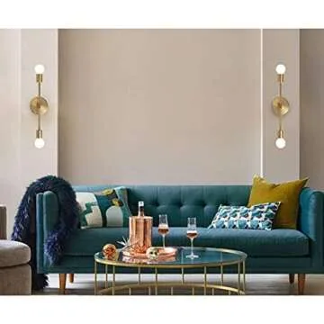 KCO Modern Wall Sconce Stylish Raw Brass 2-Light Fixture