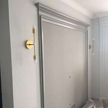 KCO Lighting Modern Wall Sconce Mid Century Wall Lamp Industrial Mounted Sconce 2-Light Minimalist Raw Brass Fixture for Bedroom Vanity Light (1 Pack) (Gold)