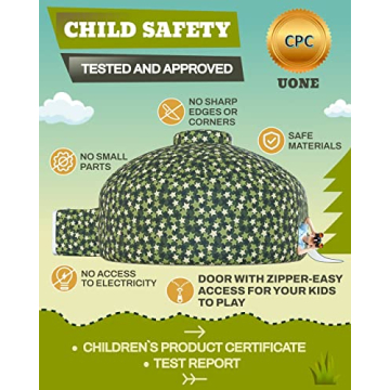 Skywin- Inflatable Tent for Kids (Camo Stars), Inflatable Air Tent for Kids Sets Up and Stores Away in Seconds (Fan NOT Included) (with Door)