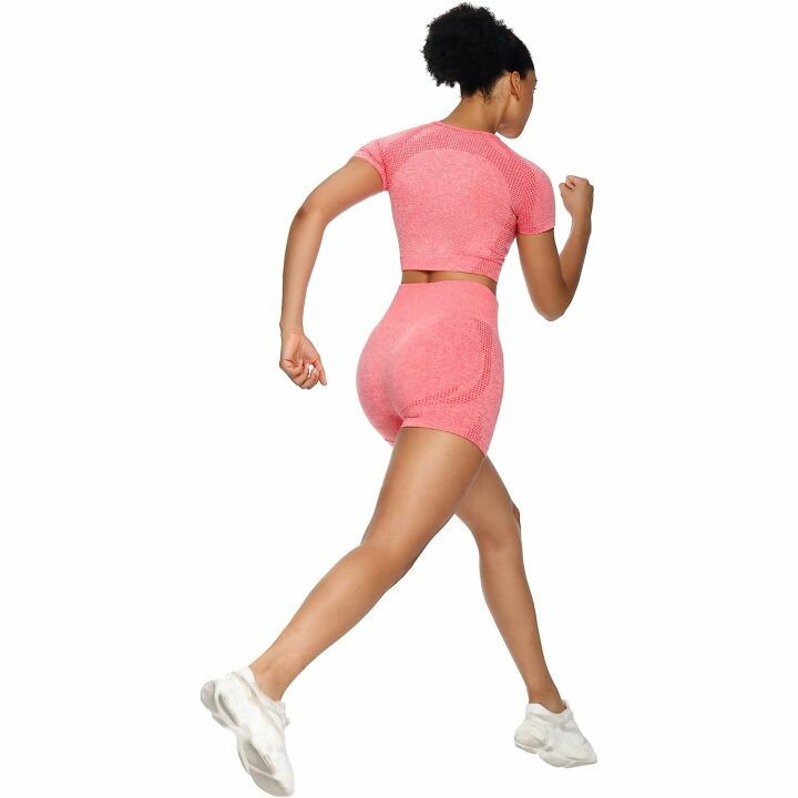 Sytiz Women Seamless Yoga Outfit: Gym Shorts & Top