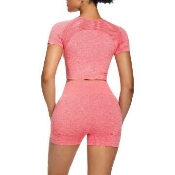 Sytiz Women Seamless Yoga Outfit: Gym Shorts & Top