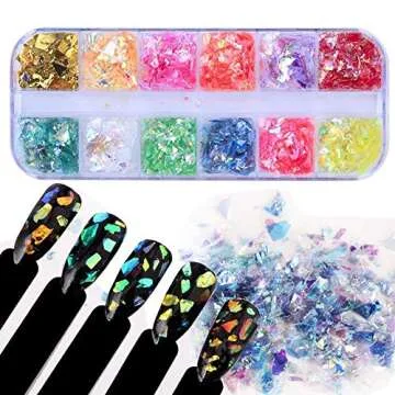 LoveOurHome 3 Boxes Iridescent Butterfly Star Nail Glitter Sequins Mylar Chunky Glitter Flakes Manicure Fingernails Decorations Resin Crafts Supplies for Nails Designs Resins Festival